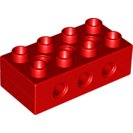 Lego Duplo Technic Brick 2 x 4 with 3 Holes / Red
