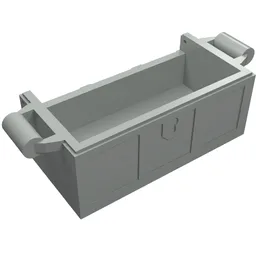 Treasure Chest Bottom without Rear Slots / Light Gray