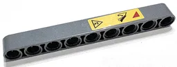Technic, Liftarm Thick 1 x 9 with Red Triangle, Danger Sign and Black Crane Boom with Arrows on Yellow Background Pattern (Sticker) - Set 42097