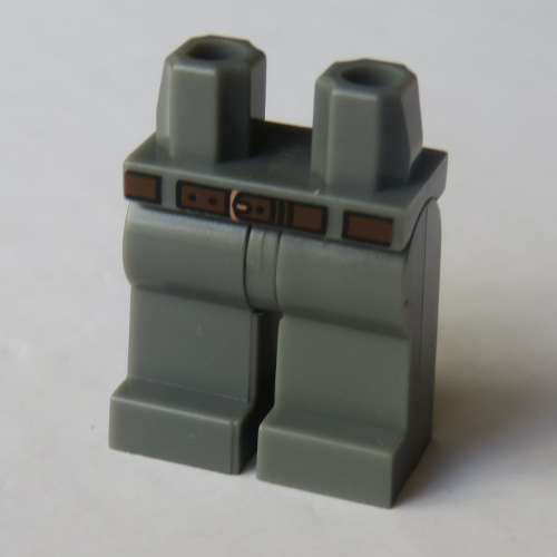 Lego Hips and Dark Bluish Gray Legs with Dark Brown Belt Print (Owen Grady) / Dark Bluish Gray