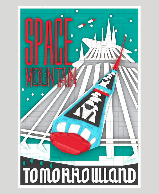 Lego Space Mountain poster instructions