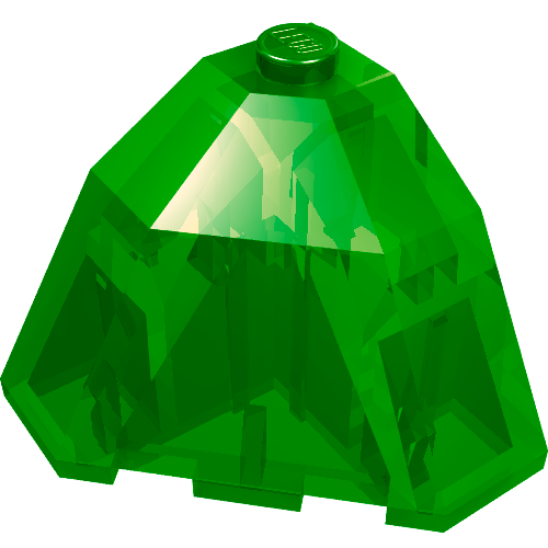 Lego Brick Wedged, Sloped 3 x 3 x 2 Facet Top / Trans-Green