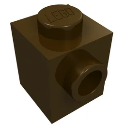 Brick Special 1 x 1 with Stud on 1 Side / Dark Brown