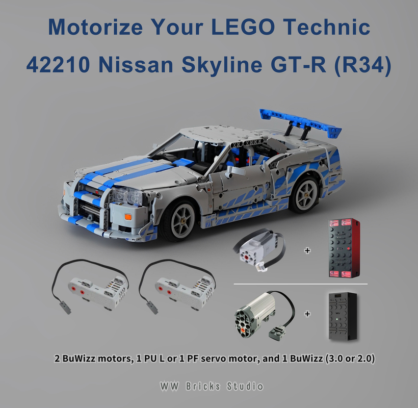 Lego [BuWizz motor] LEGO Technic 42210 Nissan Skyline GT-R( R34)