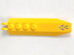 Hinge Plate 1 x 8 with Angled Side Extensions with Blue Markings Pattern (Sticker) - Set 7962