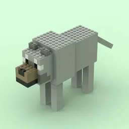 Computer Game Style Wolf