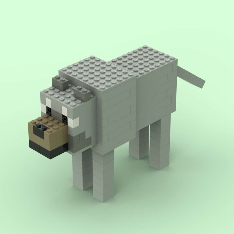 Lego Computer Game Style Wolf