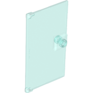 Lego Door 1 x 4 x 6 Smooth with Chamfered Handle Plinth / Trans-Light Blue