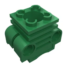 Technic Engine Cylinder without Side Slots, with Bottom Slots / Green