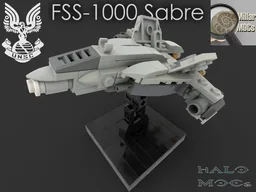Halo MOC: Mini-scale UNSC FSS-1000 Sabre Anti-Ship Starfighter [Halo: Reach]