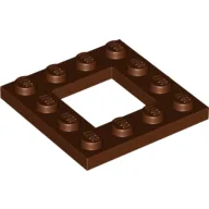 Plate Special 4 x 4 with 2 x 2 Opening / Reddish Brown