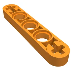 Technic Beam 1 x 5 Thin with Axle Holes on Ends / Orange