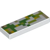 Tile 1 x 3 with Minecraft Golem Skin Print / White