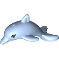 Animal, Dolphin, Jumping with Blue Eyes and Eyelashes Print / Bright Light Blue