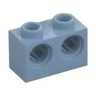 Technic Brick 1 x 2 [2 Pin Holes] / Sand Blue