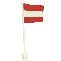 Flag on Flagpole with Austria Print / White