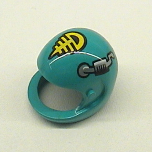 Lego Technic Figure Helmet with Yellow, Black and Silver Print