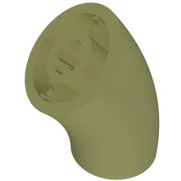 Brick Round 2 x 2 D. Tube with 45° Elbow and Axle Holes (Crossholes) at Each End [SHORT] / Olive Green