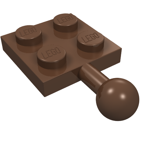 Lego Plate 2 x 2 with Towball / Brown