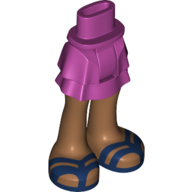 Lego Minidoll Hips and Layered Skirt with Blue Sandals Print / Magenta