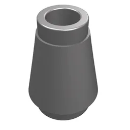 Cone 1 x 1 [Top Groove] / Flat Silver