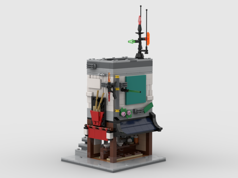 Lego Modular Cyberpunk City - Noodle Shop and Auto Doc