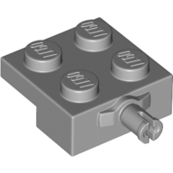 Lego Plate Special 2 x 2 with Wheel Holder with Widened Center Pin / Light Bluish Gray
