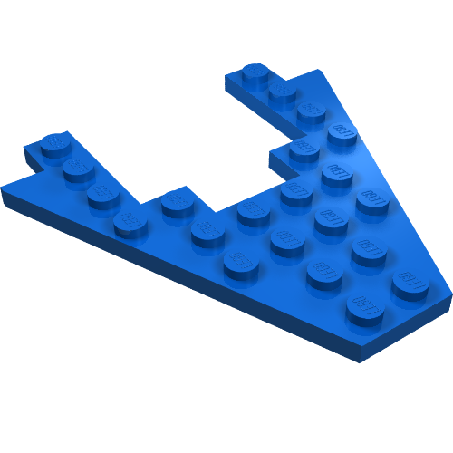 Lego Wedge, Plate 8 x 8 with 4 x 4 Cutout / Blue