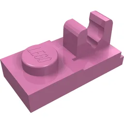 Plate Special 1 x 2, Top Clip [Split] / Dark Pink