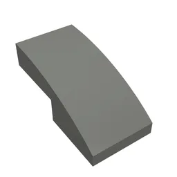 Brick Curved 2 x 1 No Studs [1/2 Bow] / Dark Bluish Gray