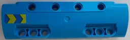 Technic, Panel Curved 11 x 3 with 10 Pin Holes through Panel Surface with Blue and Lime Chevrons Pattern Model Right Side (Sticker) - Set 42091