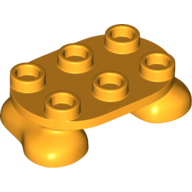 Lego Feet, 2 x 3 x 2/3 with 6 Studs on Top / Bright Light Orange