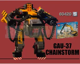 GAU-37-CHAINSTORM battle mech (60420 Excavator alternate)