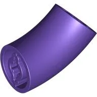 Brick Round 2 x 2 D. Tube with 45° Elbow and Axle Holes (Crossholes) at Each End [LONG] / Dark Purple