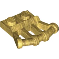 Plate Special 1 x 2 with Angled Handles on Side / Pearl Gold