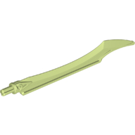 Lego Large Figure Weapon Blade, Curved Tip with Axle / Yellowish Green