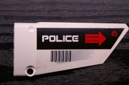 Technic, Panel Fairing #18 Large Smooth, Side B with 'POLICE' and 'CAUTION HOT SURFACE' Pattern (Sticker) - Set 5973