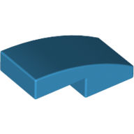 Lego Brick Curved 2 x 1 No Studs [1/2 Bow] / Dark Azure