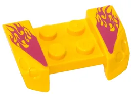Vehicle, Mudguard 2 x 4 with Headlights Overhang with Light Purple Flames Pattern on Both Sides (Stickers) - Set 8666