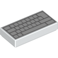 Lego Tile 1 x 2 with Computer Keyboard with No Letters Print