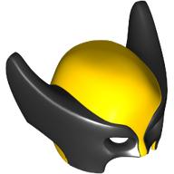 Lego Mask Wolverine with Black Pointed Sides Print / Yellow