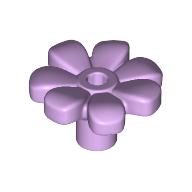 Lego Plant, Flower, Minifig Accessory with 7 Thick Petals and Pin, Center Ring / Lavender