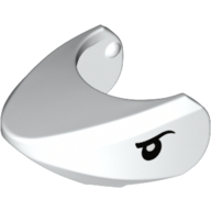 Lego Animal Body Part, Shark Head with Rounded Nose with Black Eyes Print / White