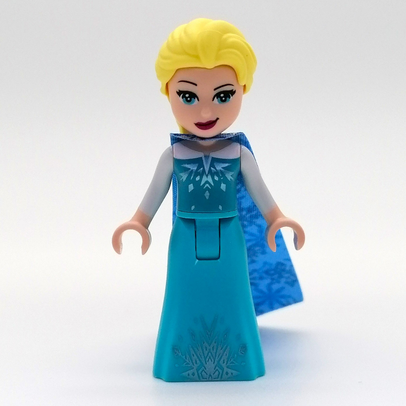 Lego Elsa - Medium Azure Dress, Long Cape with Snowflakes