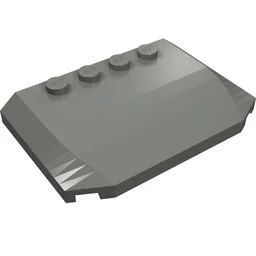 Brick Wedged, Curved Triple 4 x 6 x 2/3 with 4 Studs / Dark Bluish Gray
