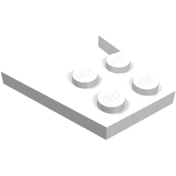 Wedge Plate 3 x 4 without Stud Notches / White