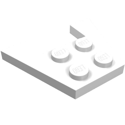 Lego Wedge Plate 3 x 4 without Stud Notches / White