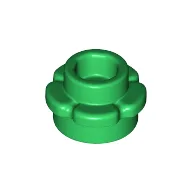 Plant, Flower, Plate Round 1 x 1 with 5 Petals / Green