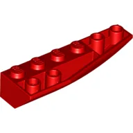 Brick Wedged, Curved Inverted 6 x 2 Right / Red