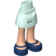 Lego Minidoll Hips and Short Skirt with Light Nougat Legs and Dark Blue Shoes with Straps / Light Aqua
